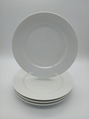 Limoges France Salad Plates Set Of 4 Silver Spoon LTD White Basic